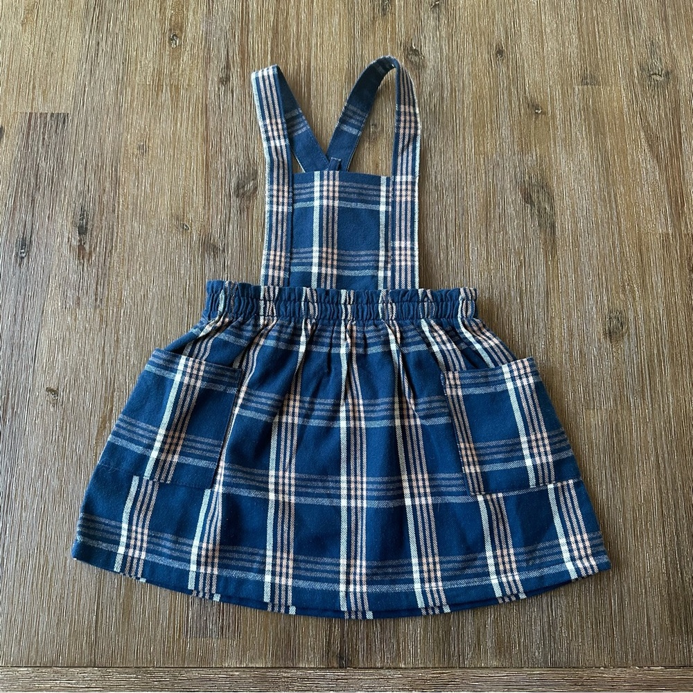 4/20$ Navy and Beige Plaid Toddler Dress size 2T